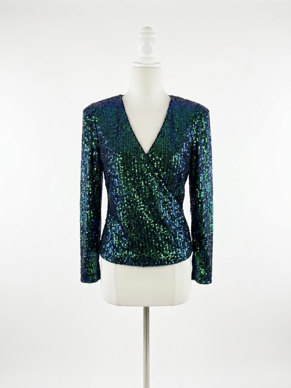 NEW FLYING TOMATO sequin bodysuit in emerald